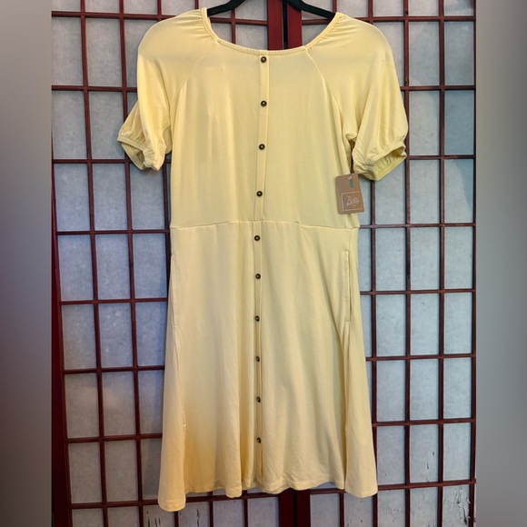 Bixby Nomad Other - Bixby Nomad Yellow Buttoned Puff Sleeve Dress